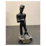 Young Miner Vintage Coal Mine Worker Figurine 8"