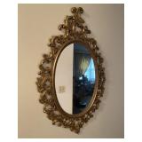 Gold Accent Oval Wall Mirror