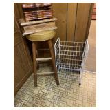 Wood Stool Jewelry Boxes Metal Rolling Cart