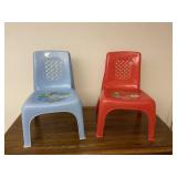 Blue & Red Plastic Kids Chairs
