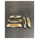 Group of 5 Folding Pocket Knives Vintage