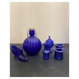Cobalt Blue Vintage Glassware Group of 6