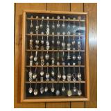 Mini Spoon Collection & Wood Display Shelf
