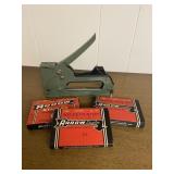 Vintage Stapler Gun & 3 Boxes of Staples