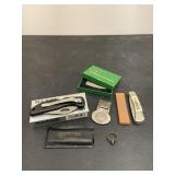 Vintage Pocket Knives Coin Money Clip & Ring
