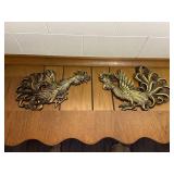 Set of 2 Roosters Wall Decor Vintage