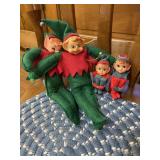 Set of 4 Vintage Christmas Pixie Elves