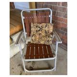 Vintage Wood & Metal Folding Lawn Chair