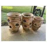 Set of 3 Hens & Chicks Planter Pots