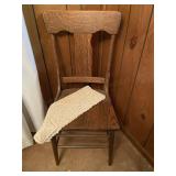 Solid Wood Dining Chair & Doily Vintage
