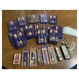 Collector Spoons & Display Cases Large Lot