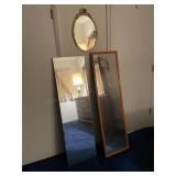 2 Floor Mirrors & 1 Round Wall Mirror