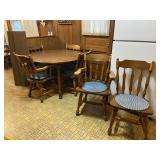 Solid Wood Kitchen Table 6 Chairs & Leaf
