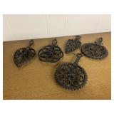 Set of 5 Black Trivets