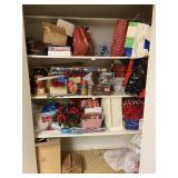 Contents of Closet Christmas Wrapping Decor etc