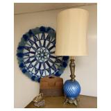 Blue Vintage Lamp Macrame Wall Art & Home Decor