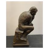 The Thinker Figurine Statue Bookend 14"