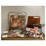 Vintage Sewing Supplies Buttons Needles Etc
