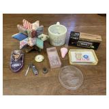 Shaving Mug Timex Clock Mini Flower Frog Etc