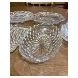Clear Cut Glass Dishes Group of 6