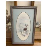 Ken Holland Deer in Snow Framed Print Signed