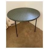 Round Vintage Card Table Green Top
