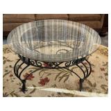 Ornate Round Glass Top Table