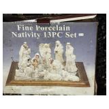 13 Pc Porcelain Nativity Set