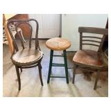 Vintage Chairs & Wooden Stool