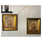Pair of Gold Framed Floral Wall Art
