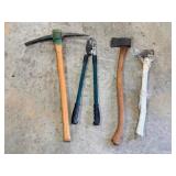 Pickaxe, Bolt Cutters & Axe