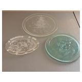 Glass Christmas Platters
