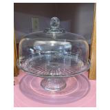 Clear Glass Pedestal Cake Stand with Dome Lid