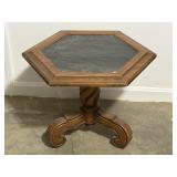 Vintage Octagonal Pedestal Side Table