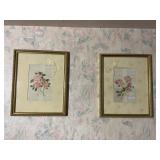 Pair of Pink Flower Framed Prints