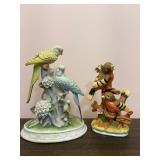 Porcelain Glass Bird Figurines Set of 2