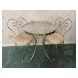 Glass Top Ice Cream Parlor Table & Chairs