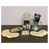 Vintage Barware Coasters Bunny Cocktail Mixers