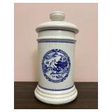 Blue & White Canister Oriental Theme Vintage