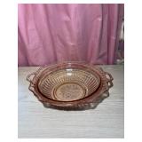Pink Depression Glass Serving Bowl