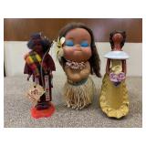 Cherokee and Polynesian Dolls & Figurine Group o
