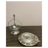 Silver Plated Sugar Bowl & Condiment Dish