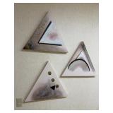 Set of 3 Triangle Abstract Wall Art