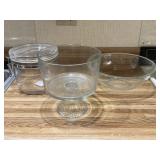 Glass Desert Dish, Bowl and Cannister