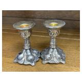 Silver Plated Rococo Style Candle Holders