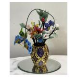 Vintage Chinese Floral Arrangement in a C