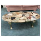 Heavy Arturo Pani Style Onyx  Coffee Table