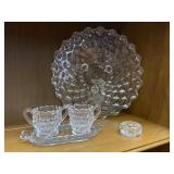 Fostoria Cream & Sugar, Footed Bowl and Salt Dip