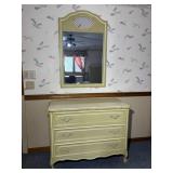 Chest of Drawers with Mirror Solid Wood Vintage