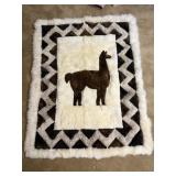 Handmade Alpaca Fur Llama Rug